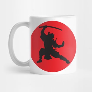 Samurai with Japanese Red Sun Mug